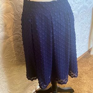 Maison Jules L Navy Blue sheer lined skirt